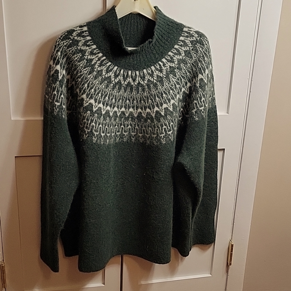 Vineyard Vines Sweater 3X Alpine Fair Isle Mock  Alpaca /Merino mix
